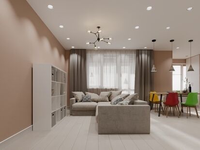 Фото № 1: Дизайн-проект пятикомнатной квартиры 109.78  м² Стиль Минимализм для ЖК Московский