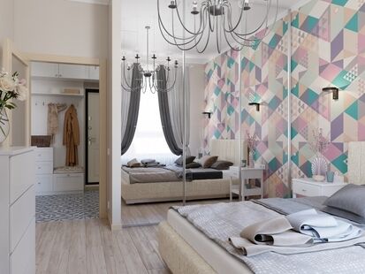 Фото № 5: Дизайн-проект трехкомнатной квартиры 66.8  м² Стиль Контемпорари для ЖК Московский