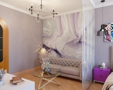 Фото № 4: Дизайн-проект спальни 18.0  м² Стиль Фьюжн для ЖК Московский