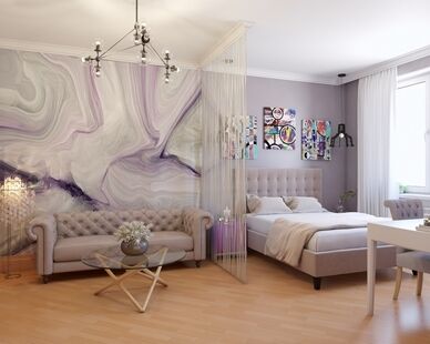 Фото № 1: Дизайн-проект спальни 18.0  м² Стиль Фьюжн для ЖК Московский