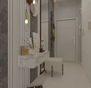 Фото № 4: Дизайн-проект квартиры-студии 23.4  м² Стиль Эклектика для ЖК Левел Амурская