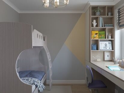 Фото № 3: Дизайн-проект двухкомнатной квартиры 54.8  м² Стиль Контемпорари для ЖК Московский