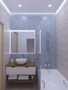 Фото № 5: Дизайн-проект двухкомнатной квартиры 54.8  м² Стиль Контемпорари для ЖК Московский