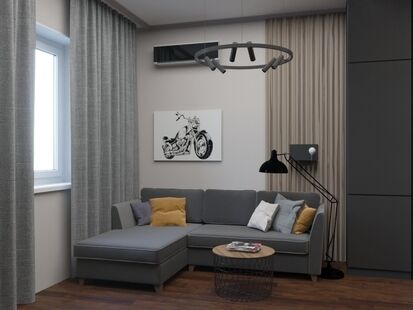 Фото № 5: Дизайн-проект квартиры-студии 28.5  м² Стиль Лофт для ЖК Сколковский