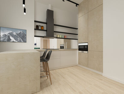 Фото № 3: Дизайн-проект двухкомнатной квартиры 35.87  м² Стиль Минимализм для ЖК Символ