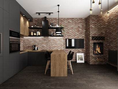 Фото № 1: Дизайн-проект однокомнатной квартиры 53.98  м² Стиль Лофт для ЖК Геометрия