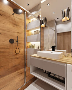 Фото № 2: Дизайн-проект квартиры-студии 56.6  м² Стиль Лофт для ЖК Московский