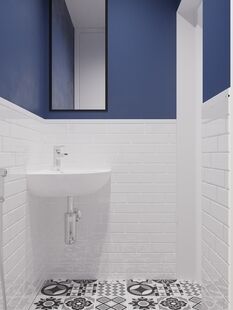 Фото № 5: Дизайн-проект двухкомнатной квартиры 58.92  м² Стиль Фьюжн для этажа частного дома