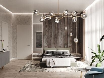 Фото № 1: Дизайн-проект пятикомнатной квартиры 190.52  м² Стиль Модернизм для двухэтажного дома