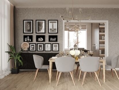 Фото № 5: Дизайн-проект пятикомнатной квартиры 190.52  м² Стиль Модернизм для двухэтажного дома