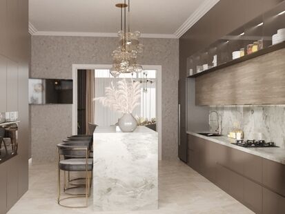 Фото № 4: Дизайн-проект пятикомнатной квартиры 190.52  м² Стиль Модернизм для двухэтажного дома