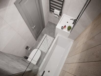 Фото № 4: Дизайн-проект двухкомнатной квартиры 49.24  м² Стиль Современный для ЖК Отрада