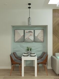 Фото № 2: Дизайн-проект четырехкомнатной квартиры 122.7  м² Стиль Модернизм для ЖК в г. Владивосток