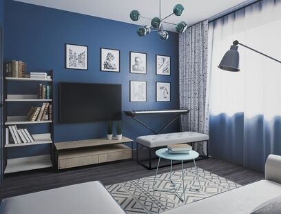 Фото № 1: Дизайн-проект двухкомнатной квартиры 58.14  м² Скандинавский стиль для ЖК Московский