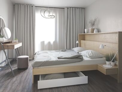 Фото № 6: Дизайн-проект двухкомнатной квартиры 58.14  м² Скандинавский стиль для ЖК Московский