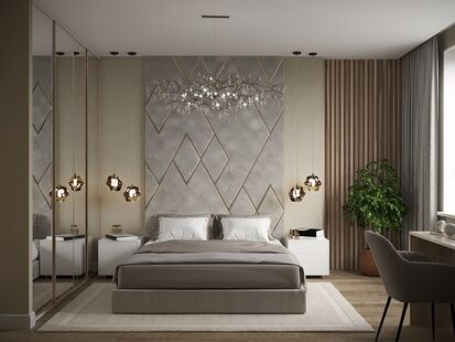 Фото № 2: Дизайн-проект трехкомнатной квартиры 74.78  м² Стиль Современная классика для ЖК Московский