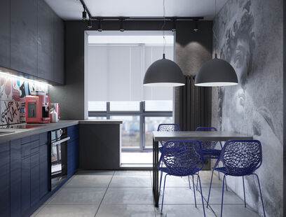 Фото № 5: Дизайн-проект однокомнатной квартиры 40.96  м² Стиль Лофт для ЖК Мир Митино