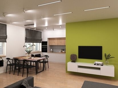 Фото № 1: Дизайн-проект трехкомнатной квартиры 87.1  м² Стиль Модернизм для ЖК Летний Сад