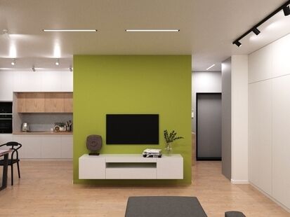 Фото № 6: Дизайн-проект трехкомнатной квартиры 87.1  м² Стиль Модернизм для ЖК Летний Сад