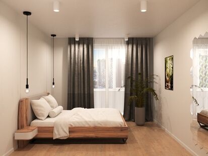 Фото № 3: Дизайн-проект трехкомнатной квартиры 87.1  м² Стиль Модернизм для ЖК Летний Сад