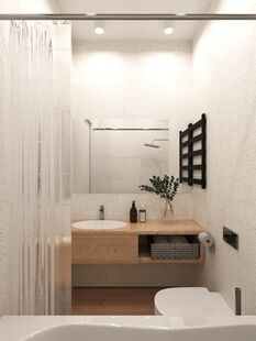 Фото № 2: Дизайн-проект трехкомнатной квартиры 87.1  м² Стиль Модернизм для ЖК Летний Сад