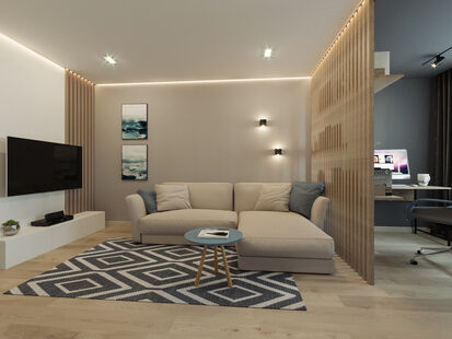 Фото № 6: Дизайн-проект двухкомнатной квартиры 69.91  м² Стиль Контемпорари для ЖК в г. Санкт-Петербург