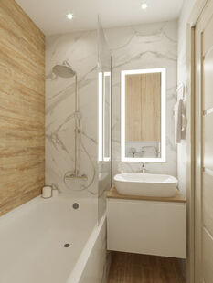 Фото № 2: Дизайн-проект двухкомнатной квартиры 69.91  м² Стиль Контемпорари для ЖК в г. Санкт-Петербург