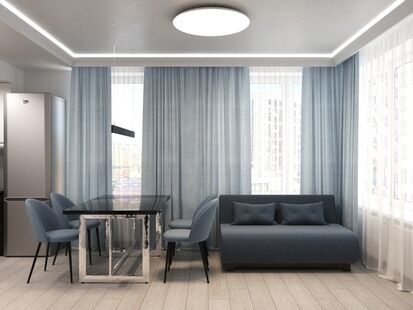 Фото № 6: Дизайн-проект трехкомнатной квартиры 56.5  м² Стиль Модернизм для ЖК Эко-Видное 2.0