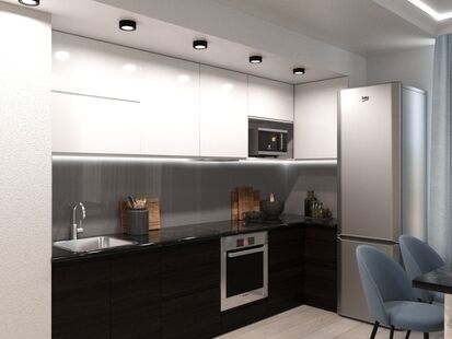 Фото № 3: Дизайн-проект трехкомнатной квартиры 56.5  м² Стиль Модернизм для ЖК Эко-Видное 2.0