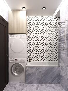 Фото № 2: Дизайн-проект трехкомнатной квартиры 56.5  м² Стиль Модернизм для ЖК Эко-Видное 2.0