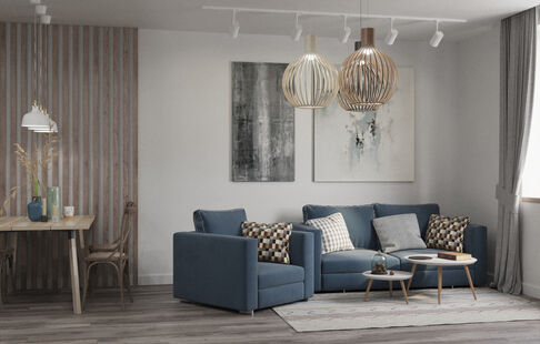 Фото № 3: Дизайн-проект однокомнатной квартиры 39.61  м² Стиль Эклектика для ЖК Лучи