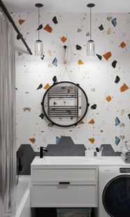 Фото № 4: Дизайн-проект однокомнатной квартиры 39.61  м² Стиль Эклектика для ЖК Лучи