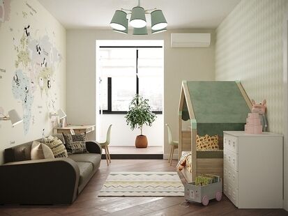 Фото № 2: Дизайн-проект двухкомнатной квартиры 71.05  м² Скандинавский стиль для ЖК Ближняя дача