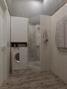 Фото № 5: Дизайн-проект однокомнатной квартиры 32.22  м² Стиль Современный для ЖК Митино О2