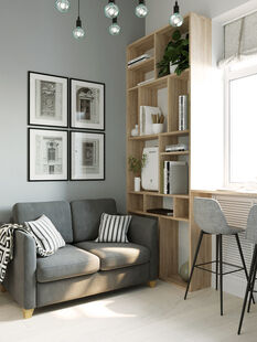 Фото № 1: Дизайн-проект квартиры-студии 17.07  м² Скандинавский стиль для ЖК Московский