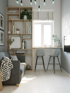 Фото № 6: Дизайн-проект квартиры-студии 17.07  м² Скандинавский стиль для ЖК Московский