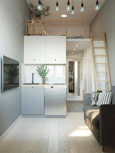 Фото № 4: Дизайн-проект квартиры-студии 17.07  м² Скандинавский стиль для ЖК Московский