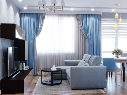 Фото № 5: Дизайн-проект двухкомнатной квартиры 38.48  м² Стиль Модернизм для ЖК Западное Кунцево