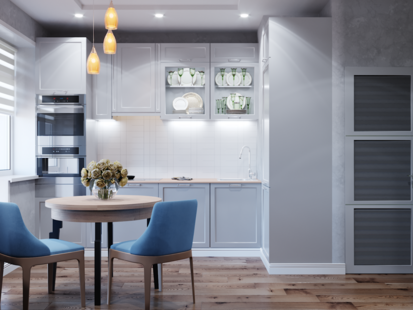 Фото № 4: Дизайн-проект двухкомнатной квартиры 38.48  м² Стиль Модернизм для ЖК Западное Кунцево