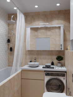 Фото № 6: Дизайн-проект двухкомнатной квартиры 38.48  м² Стиль Модернизм для ЖК Западное Кунцево