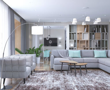 Фото № 1: Дизайн-проект четырехкомнатной квартиры 146.7  м² Стиль Американская классика для интерьера дома