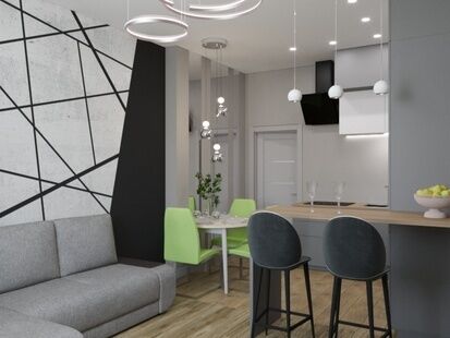 Фото № 2: Дизайн-проект четырехкомнатной квартиры 90.94  м² Стиль Современный для ЖК ЗИЛ АРТ