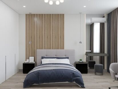 Фото № 5: Дизайн-проект четырехкомнатной квартиры 90.94  м² Стиль Современный для ЖК ЗИЛ АРТ