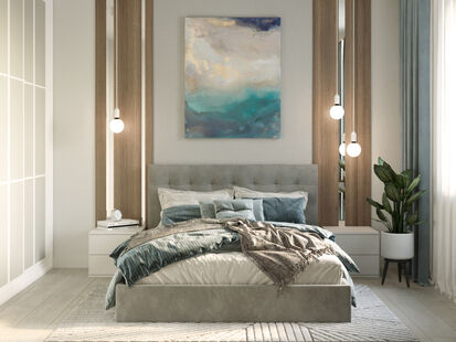 Фото № 5: Дизайн-проект двухкомнатной квартиры 36.34  м² Стиль Модернизм для ЖК Московский