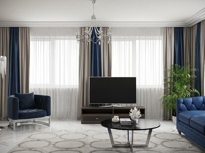 Фото № 5: Дизайн-проект трехкомнатной квартиры 86.0  м² Стиль Американская классика для ЖК Московский