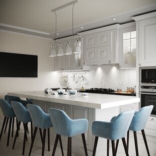 Фото № 3: Дизайн-проект трехкомнатной квартиры 86.0  м² Стиль Американская классика для ЖК Московский