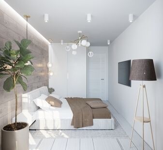 Фото № 4: Дизайн-проект трехкомнатной квартиры 47.1  м² Стиль Модернизм для ЖК Московский