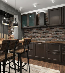 Фото № 4: Дизайн-проект однокомнатной квартиры 40.27  м² Стиль Лофт для ЖК Мир Митино