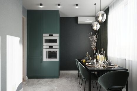 Фото № 6: Дизайн-проект двухкомнатной квартиры 59.6  м² Стиль Модернизм для ЖК Московский