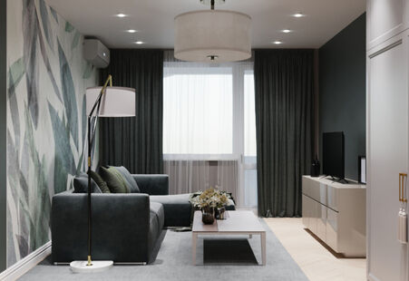 Фото № 4: Дизайн-проект двухкомнатной квартиры 59.6  м² Стиль Модернизм для ЖК Московский